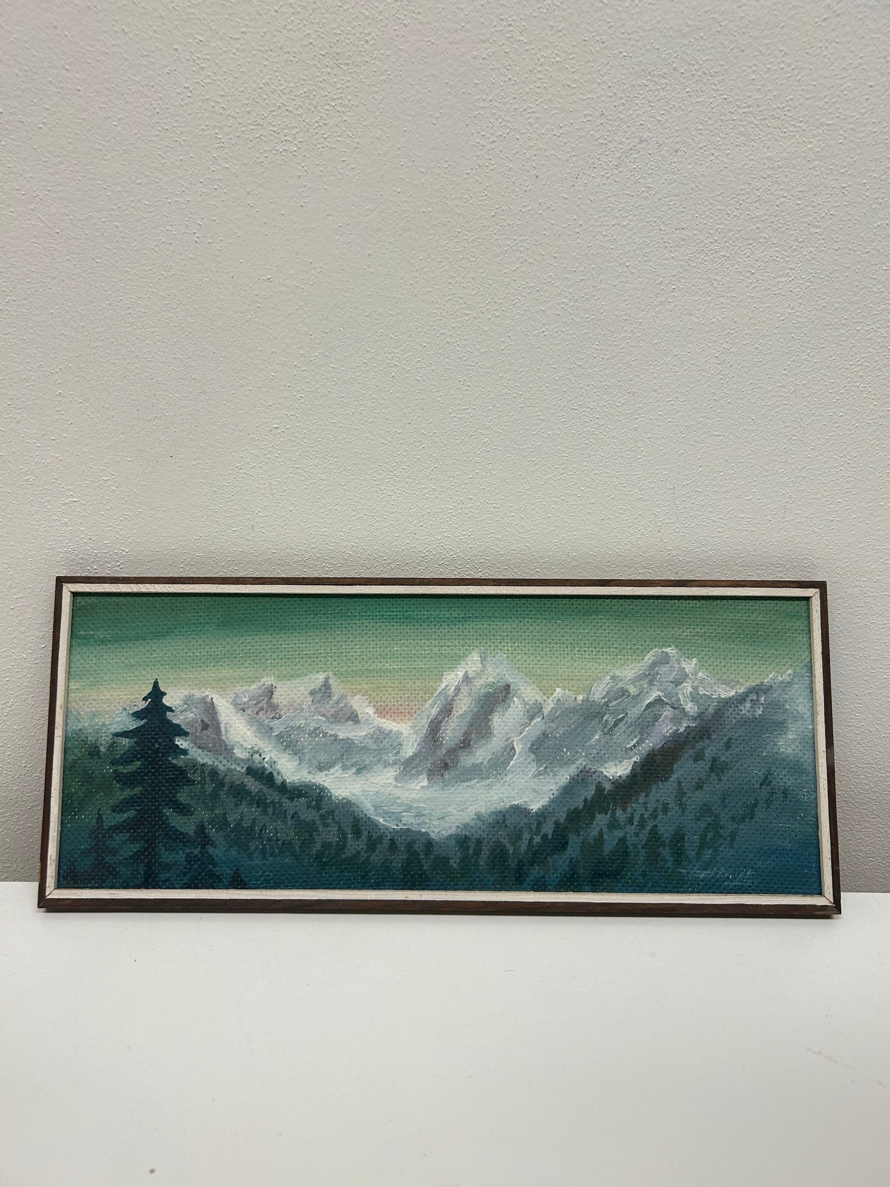 Sada tří olejomalbách — horské krajiny 4